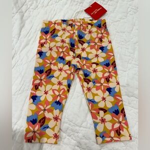 NEW NWT Du Pareil Baby Girls Colorful Orange Floral Print Leggings Size 9M Pant